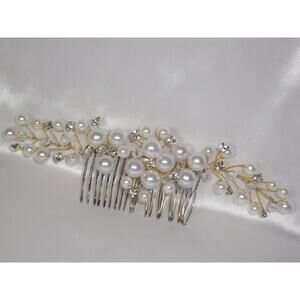 rhinestone bridal hair comb, pearl hair comb, bridal prom Quenceane